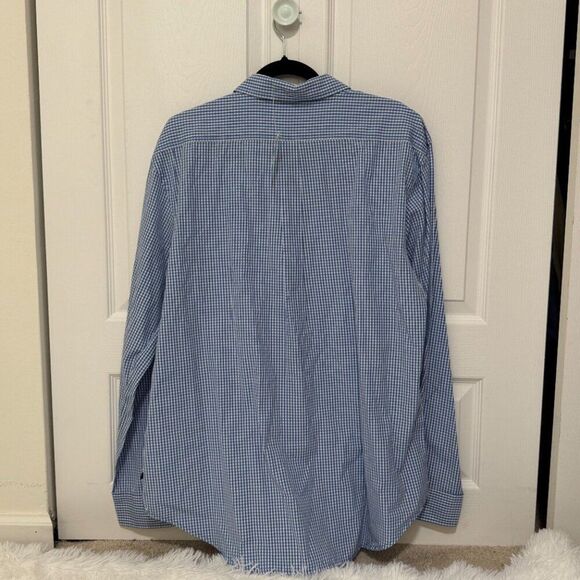 Men Classic-Fit Everyday Button Down Shirt in Light Blue Gingham Extra Large - Picture 3 of 8